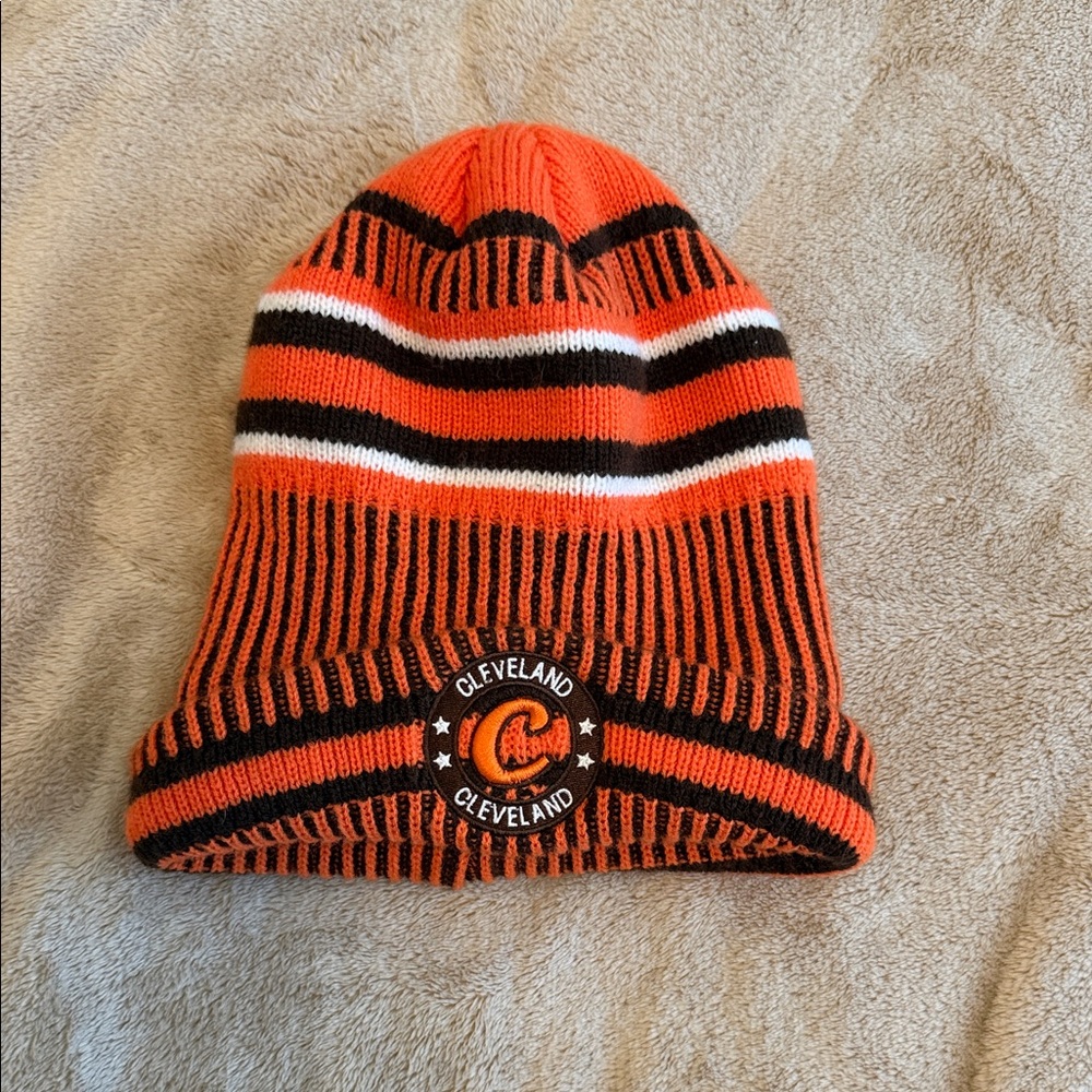 Cleveland Orange and Black Knit Beanie